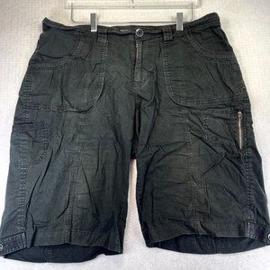 ASHLEY STEWART Womens 16 Black Bermuda Shorts Casual Summer Side Zip Pockets